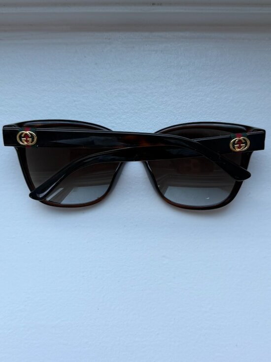 Brown Gucci Sunglasses with Matching Recycled Brown Leather Case